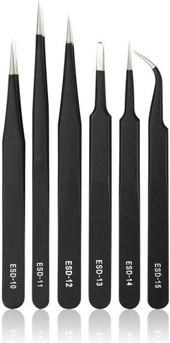 Precision tweezer set 6pcs - tweezer,