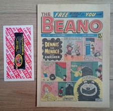 BEANO COMIC #2189 WITH FREE GIFT LEAF BLACK BART GUM CARDED EMPTY 30th JUNE 1984