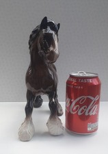 Large Vintage Beswick England Porcelain Brown Shire /Cart Horse