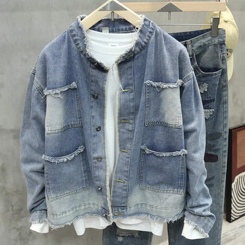 Men fringed denim - men’s, jacket