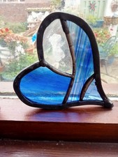 handcrafted stained glass heart suncatcher