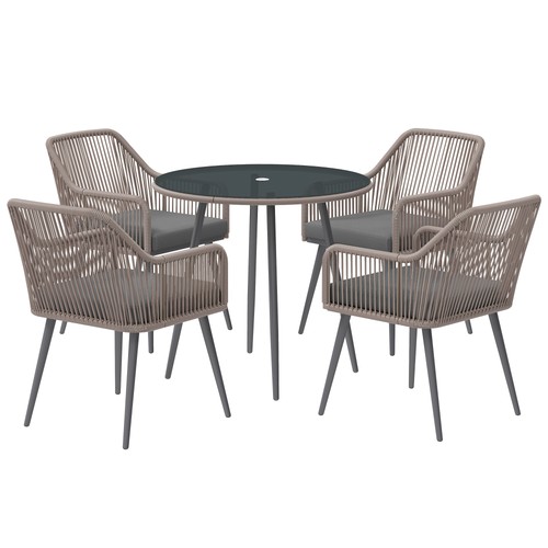 Seater rattan dining set - 4,