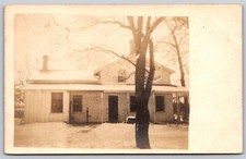 Postcard Residential Home in Winter, posted Lima Center Wisconsin 1908 RPPC C88