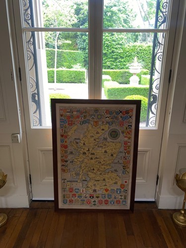 Rare frame scotland map 1952 - rare,