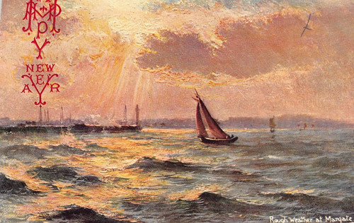 Postcard rough weather at - -,