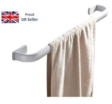 Towel Rail Bar Single Layer Brass Holder Wall Mounted 57 cm / 22 ", White Finish
