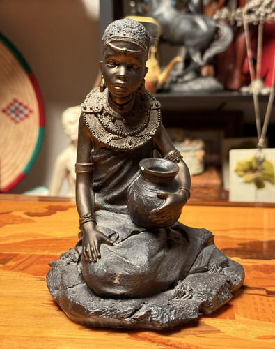 Vintage african woman figurine - vintage,