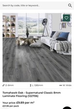 DARK GREY LAMINATE  FLOORING-TOMAHAWK  OAK 2.26M2 PK MULTI LIST-7 PKS, RRP £153
