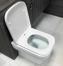 Luxury Square Toilet Seat Heavy Duty White Soft Close Top Quick Release Hinges