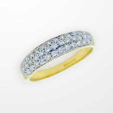 Gold Ring Diamond 18carat Yellow White Round UK Size M UK Hallmarked Used 18K