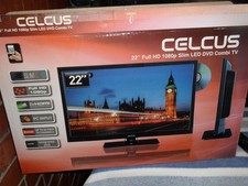 CELCUS TV 22" ~ Combo DVD LED Full 1080p  Slim Line HD 1080p With Box See Notes 