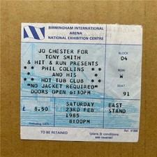 PHIL COLLINS BIRMINGHAM NEC TICKET FEBRUARY 23rd 1985 - no jacket required tour 