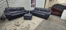 DFS DENIM BLUE LEATHER SOFA