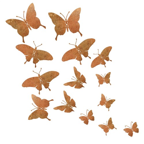 15pcs metal butterflies - metal, wall