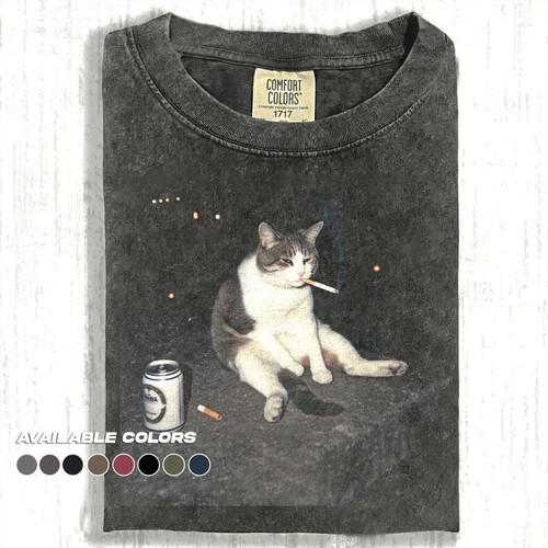 Drunk cat shirt funny animal - shirt, |