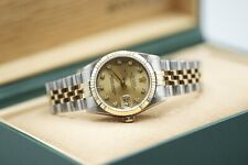 Ladies Steel & Gold Rolex Datejust 31mm 68273 Factory Champagne Diamond Dial