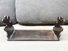 ANTIQUE WOOD WOODEN EXPANDABLE BOOK RACK SHELF FOLDING VICTORIAN BOOKENDS