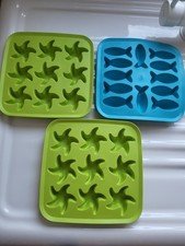 Se of three 3x Ikea stars and starfish ice cube silicone mould trays kitchen