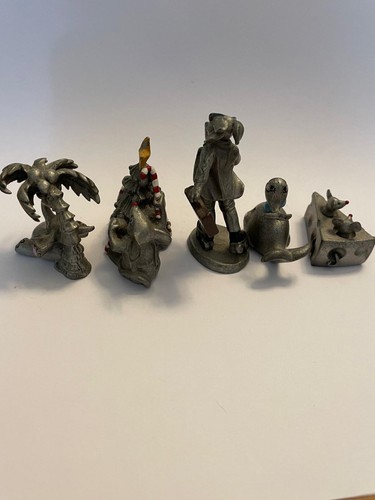 Five selangor pewter figurines - five,