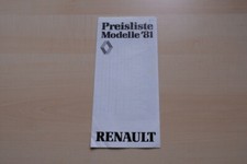 220330) Renault R 4 R 5 Alpine A 310 - Price List & Extras - Brochure 06/1981