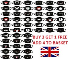 60+ Styles Funny Cotton Reusable Face Mask Unisex Adult Fancy Dress Covering UK