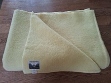 Vintage Moderna 100% Lambs Wool Single Yellow Blanket 70" x 90" Made in UK - VGC
