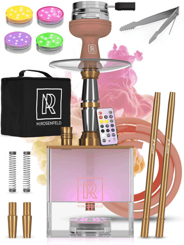 Rose gold hookah set hose - set, 2
