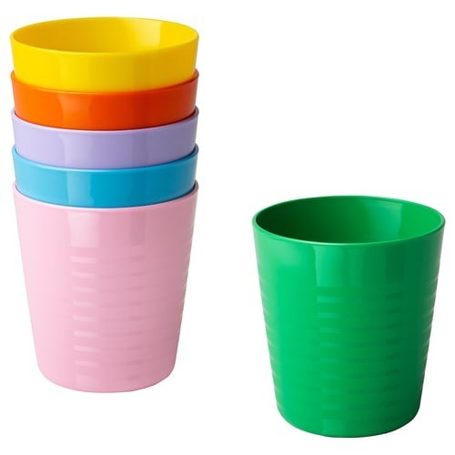 Colourful kids plastic mugs - colourful,