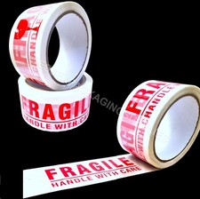 Handle With Care Fragile Printed Parcel Packaging Tape 50mm x 66m Box Packaging