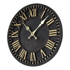 GARDEN ROMAN WALL CLOCK LARGE INDOOR OUTDOOR BIG ROMAN NUMERALS RESIN WATERPROOF