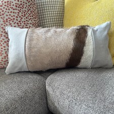 Gemsbok Skin Pillow Case Size:21x10" Oryx Hide Cushion Cover Suede Side +Backing