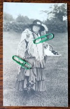 Lovely RPPC of a Romany Gypsy lady in traditional dress with basket circa 1920