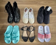 Bundle Job Lot Girls Boots Shoes Sandal Heels Sliders Size 2 (6 Pairs) 5x NEW