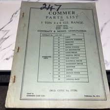 Commer Truck 3 ton 4*4 GS Range illustrated parts list book genuine  catalogue 