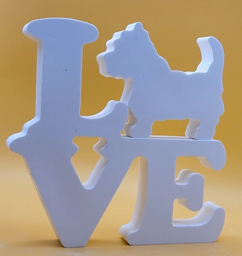 Love standing westie resin - love,