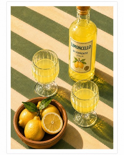 Limoncello lemons a4 art - limoncello,