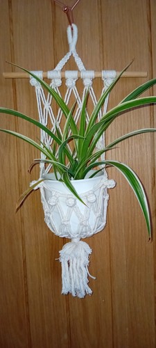 Handmade white macrame wall - handmade,