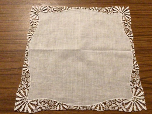 Lace border hanky handkerchief - lace,