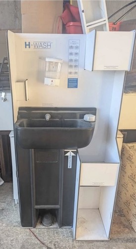 Van foot operated wash basin - van,
