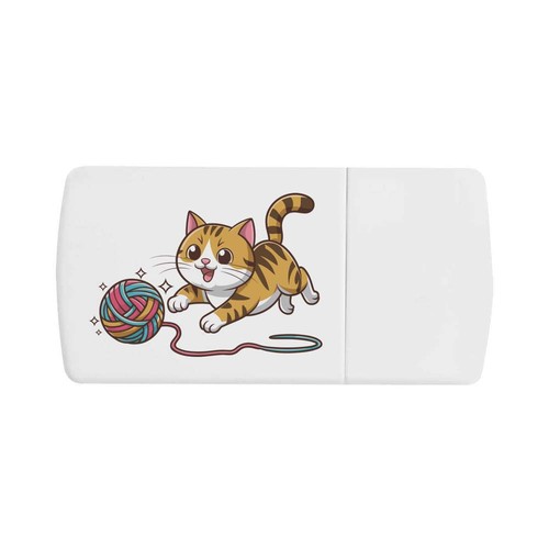Playful cat pill box - 'playful,