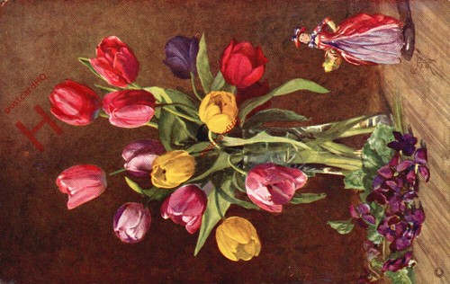 Picture postcard flowers - picture, postcard_