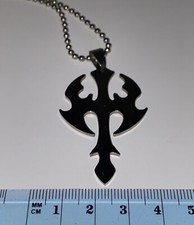 Stainless Steel Cross Dagger Flame Sword Italian Cut Out Dog Tag Pendant New
