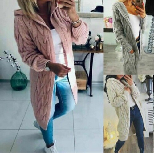 Womens hooded long line - hooded, jumper
