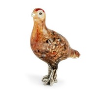 Saturno Silver and Enamel Grouse - Small- Fully Hallmarked Sterling Silver