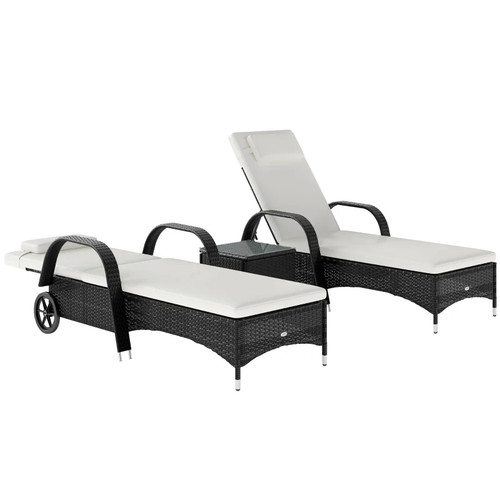 Pcs rattan lounger recliner - rattan,