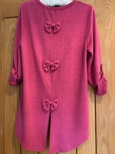 Roman Originals Raspberry Bow Back Stretch Top Size 10