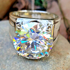 RARE 10.50 Ct Certified White Diamond Solitaire Men's Ring ! FREE Diamond studs!