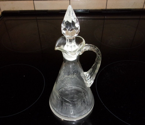 Vintage etched glass - etched,