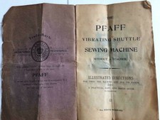 Pfaff Vibrating Shuttle sewing machine Instruction Manual