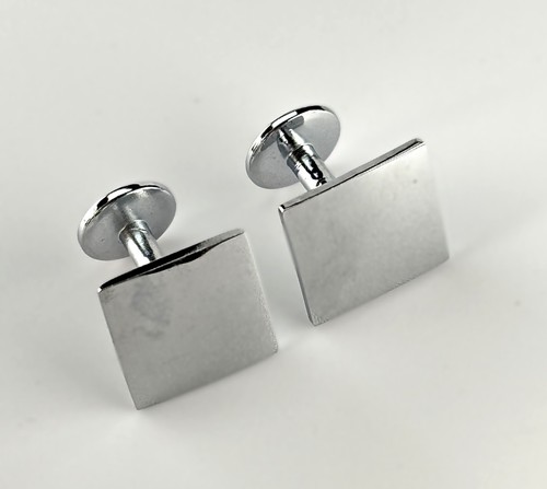 Silver tone cufflinks - tone,